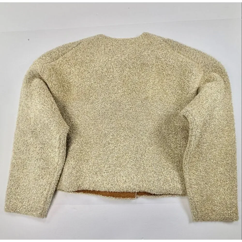 NWT J.Crew COLLECTION Oversized Double-Faced Metallic Crop Jacket Size Medium